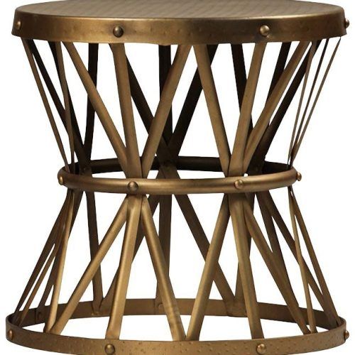 Hammered Antique Brass Modern Cocktail Tables (Photo 13 of 20)