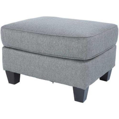 Charcoal And Light Gray Cotton Pouf Ottomans (Photo 7 of 20)