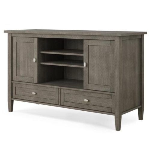 Rustic Corner 50" Solid Wood Tv Stands Gray (Photo 8 of 20)