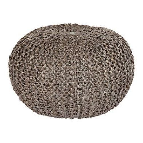 Textured Gray Cuboid Pouf Ottomans (Photo 19 of 20)