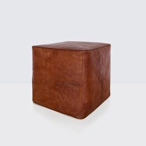 Brown Moroccan Inspired Pouf Ottomans (Photo 18 of 20)
