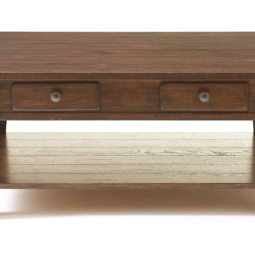 Rustic Oak Coffee Table With Drawers (Photo 20 of 20)