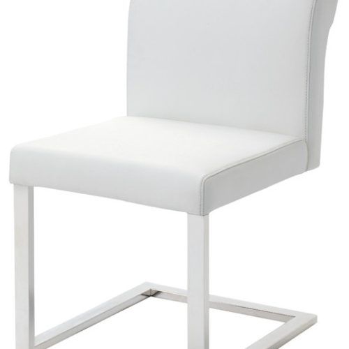 White Leather Dining Chairs (Photo 2 of 20)