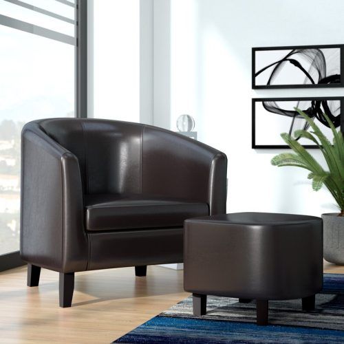 Faux Leather Barrel Chairs (Photo 15 of 20)