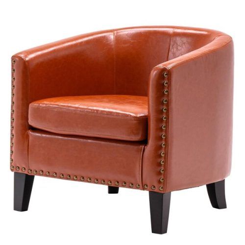 Gilad Faux Leather Barrel Chairs (Photo 2 of 20)