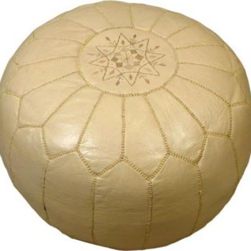Brown Moroccan Inspired Pouf Ottomans (Photo 14 of 20)