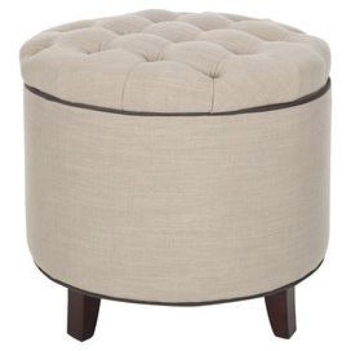 Light Gray Tufted Round Wood Ottomans With Storage (Photo 8 of 20)