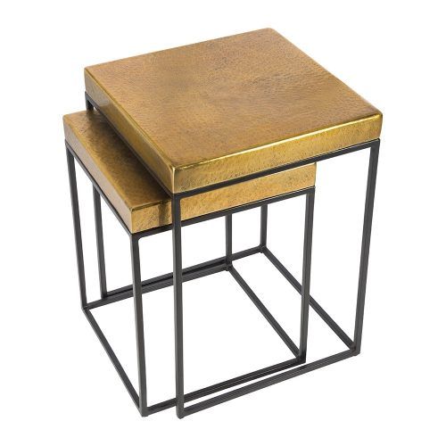 Brass Iron Cube Tables (Photo 11 of 20)