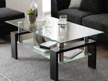 Glass Coffee Tables with Lower Shelves