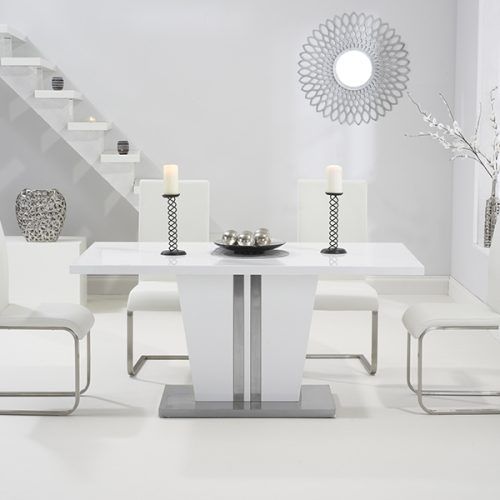 High Gloss White Dining Tables And Chairs (Photo 7 of 20)