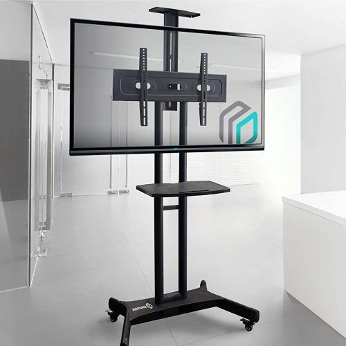 Rolling Tv Stands With Wheels With Adjustable Metal Shelf (Photo 6 of 20)