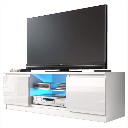 Tv Stands With 2 Open Shelves 2 Drawers High Gloss Tv Unis (Photo 9 of 20)