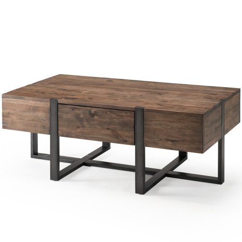 Montgomery Industrial Reclaimed Wood Coffee Tables With Casters (Photo 5 of 20)