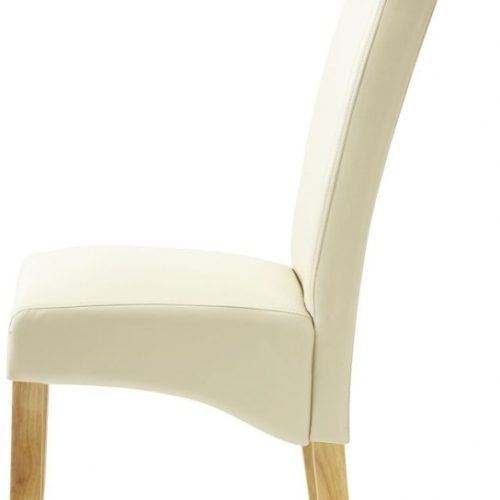 Cream Faux Leather Dining Chairs (Photo 1 of 20)