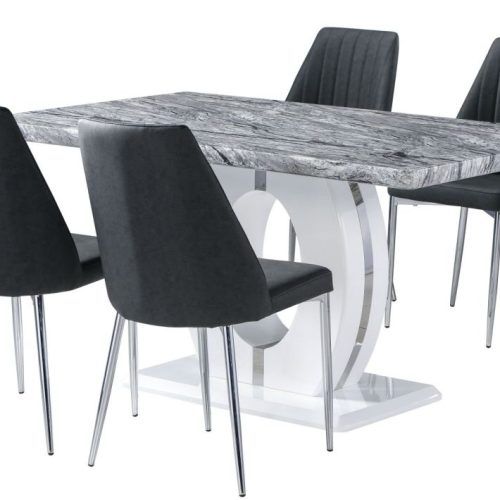 Marble Effect Dining Tables And Chairs (Photo 17 of 20)