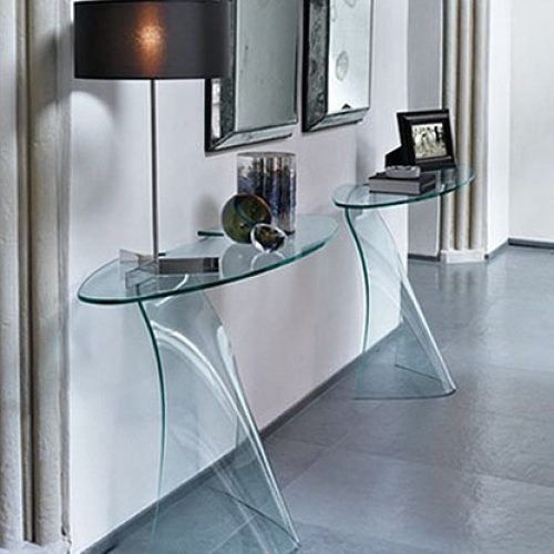 Geometric Glass Modern Console Tables (Photo 8 of 20)