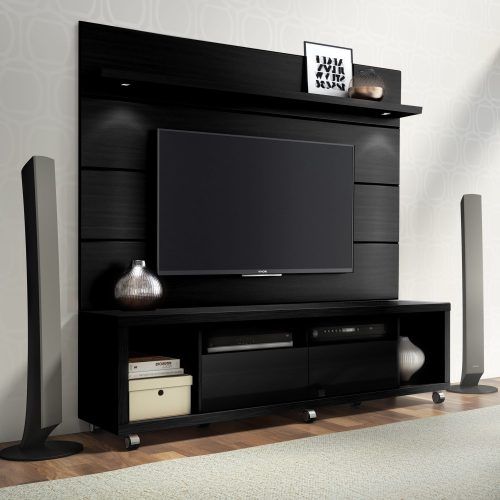 Modern Black Tv Stands On Wheels (Photo 3 of 20)