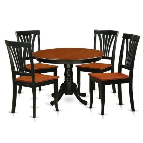 Caden 5 Piece Round Dining Sets With Upholstered Side Chairs (Photo 14 of 20)