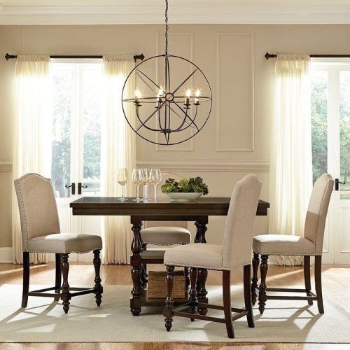 Caira Black 5 Piece Round Dining Sets With Upholstered Side Chairs (Photo 8 of 20)