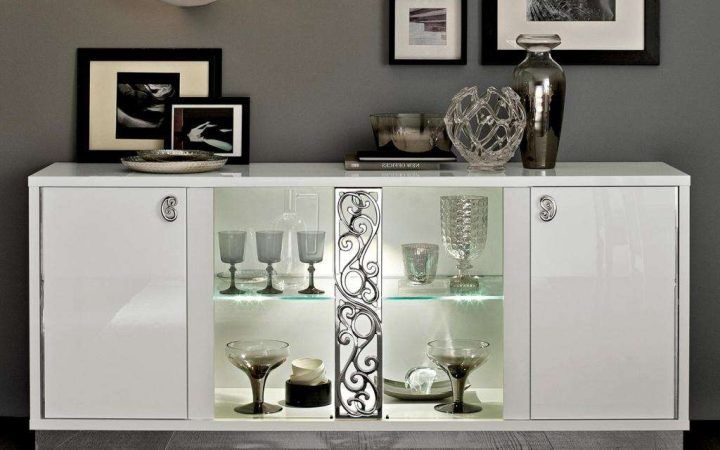 20 Ideas of White Sideboards with Glass Doors