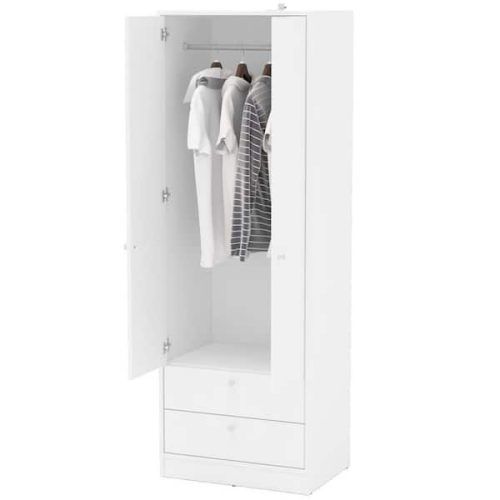 Single White Wardrobes With Drawers (Photo 14 of 20)