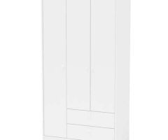 20 Photos 3 Door White Wardrobes with Drawers