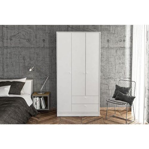 White 3 Door Wardrobes With Drawers (Photo 20 of 20)