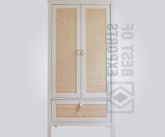 20 Collection of White Rattan Wardrobes
