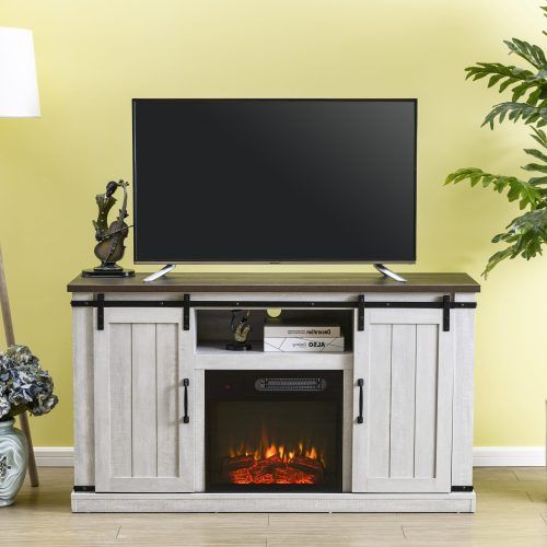 Eutropios Tv Stand With Electric Fireplace Included (Photo 3 of 20)