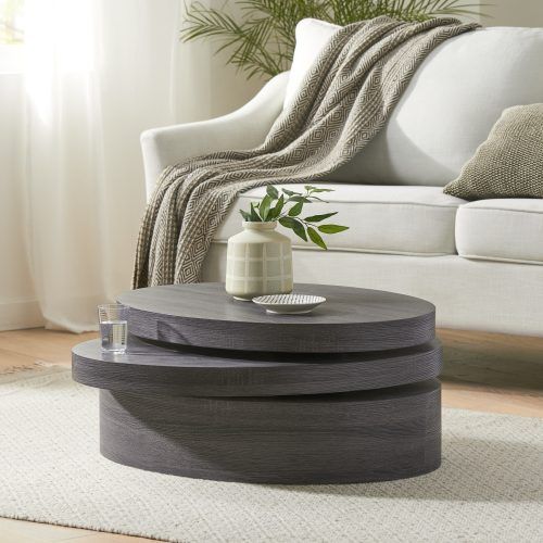 Oval Mod Rotating Coffee Tables (Photo 4 of 20)