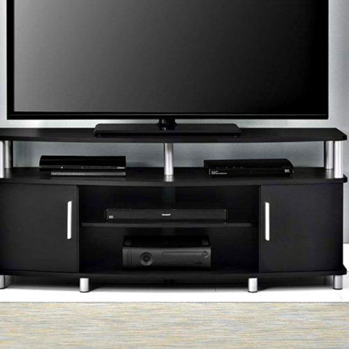 Carson Tv Stands In Black And Cherry (Photo 7 of 20)