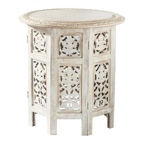 Hand Carved White Wash Console Tables (Photo 16 of 20)