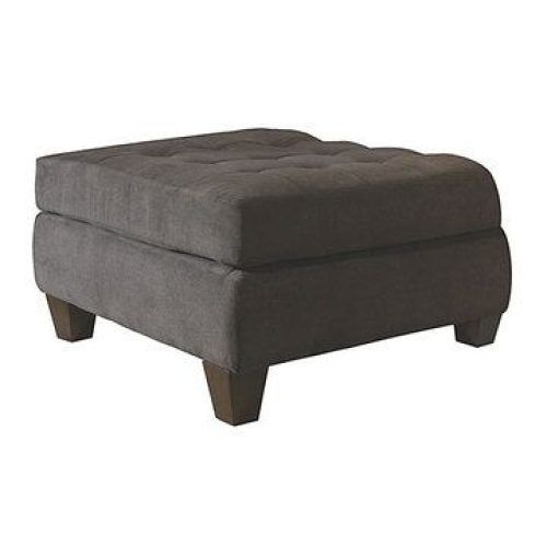 Charcoal And Light Gray Cotton Pouf Ottomans (Photo 5 of 20)