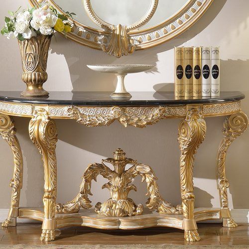 Roman Metal Top Console Tables (Photo 17 of 20)