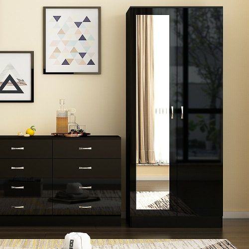 Black Wardrobes With Mirror (Photo 9 of 20)