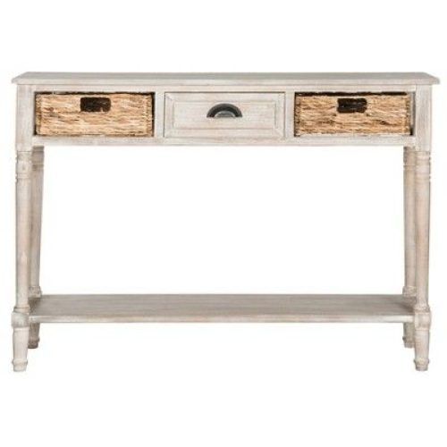 Gray Driftwood Storage Console Tables (Photo 6 of 20)