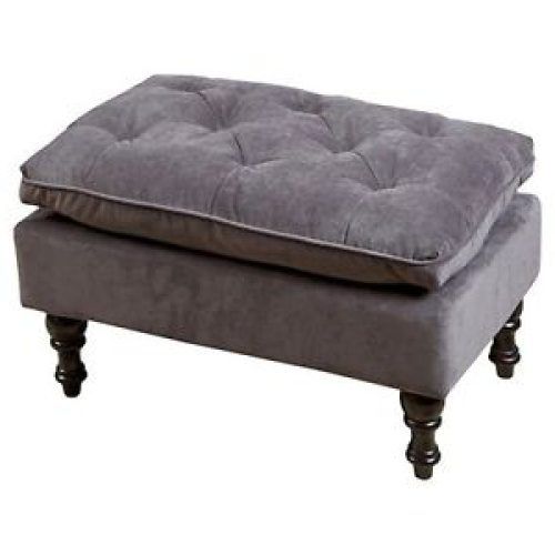 Snow Tufted Fabric Ottomans (Photo 13 of 20)