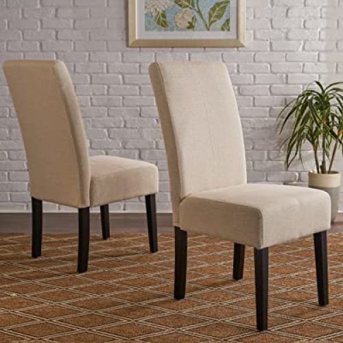 Aime Upholstered Parsons Chairs In Beige (Photo 16 of 20)