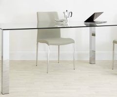 2024 Latest Chrome Glass Dining Tables