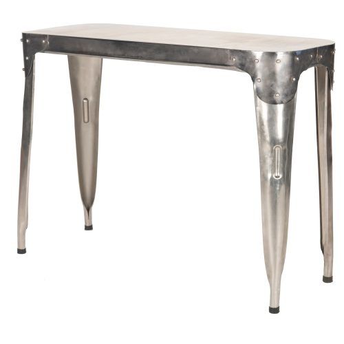 Parsons White Marble Top & Dark Steel Base 48X16 Console Tables (Photo 4 of 20)
