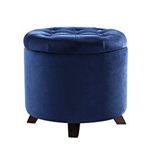 Fabric Tufted Storage Ottomans (Photo 8 of 19)