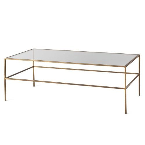 Rectangular Brass Finish And Glass Coffee Tables (Photo 1 of 20)