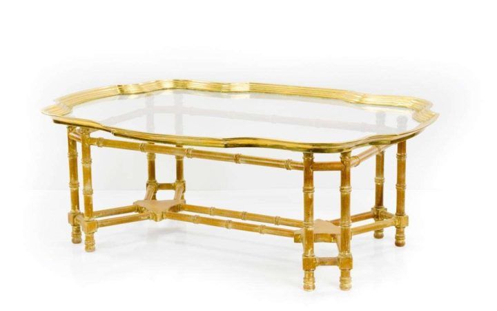 2024 Popular Gold Bamboo Coffee Tables