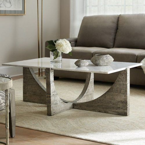 Faux White Marble And Metal Coffee Tables (Photo 4 of 20)