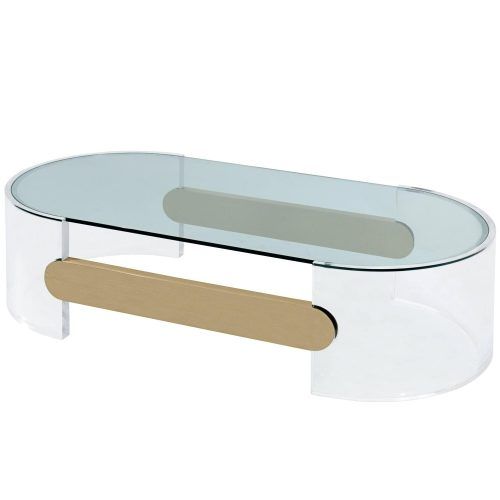 Acrylic & Brushed Brass Coffee Tables (Photo 15 of 20)