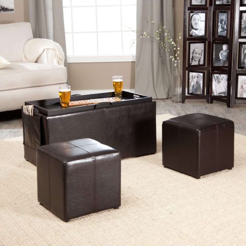 Brown Leather Ottoman Coffee Tables (Photo 18 of 20)