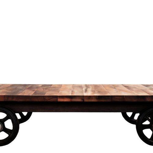 Iron Wood Coffee Tables With Wheels (Photo 7 of 20)