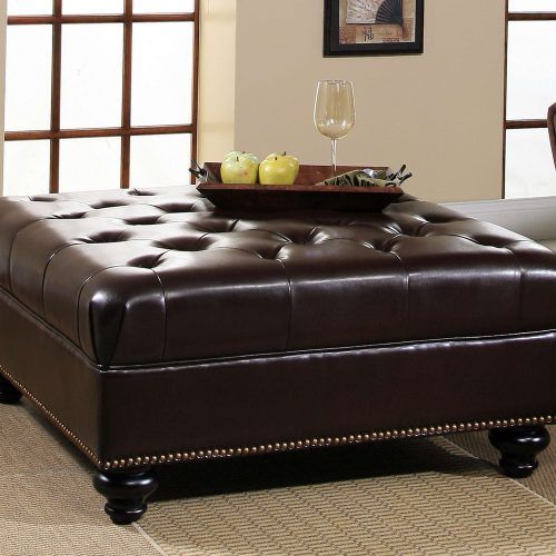 Brown Leather Ottoman Coffee Tables (Photo 1 of 20)