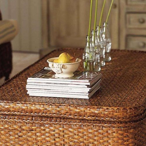 Coffee Table With Wicker Basket Storage (Photo 10 of 20)