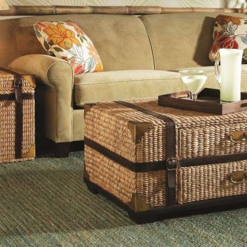 Coffee Table With Wicker Basket Storage (Photo 18 of 20)